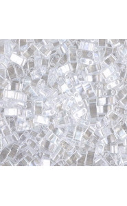 Miyuki half tila 5x2.4mm beads - Crystal lustered HTL-160